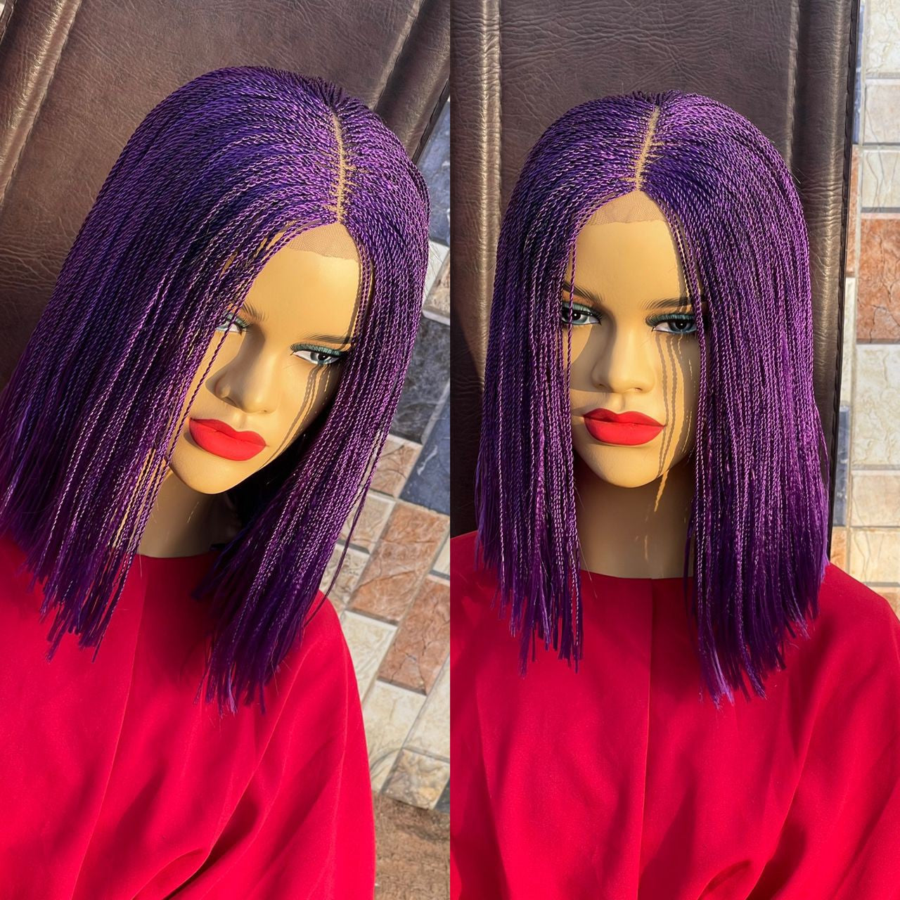 BLUNT CUT BRAIDED WIGS ON 2*4 LACE  CLOSURES