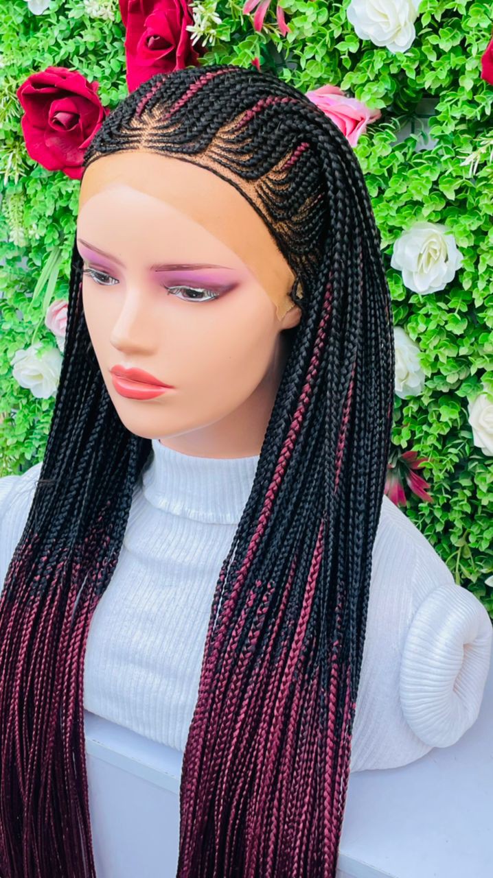 AFRICAN BRAIDED CONROW WIGS ON 13*6 Frontal LACE CLOSURE