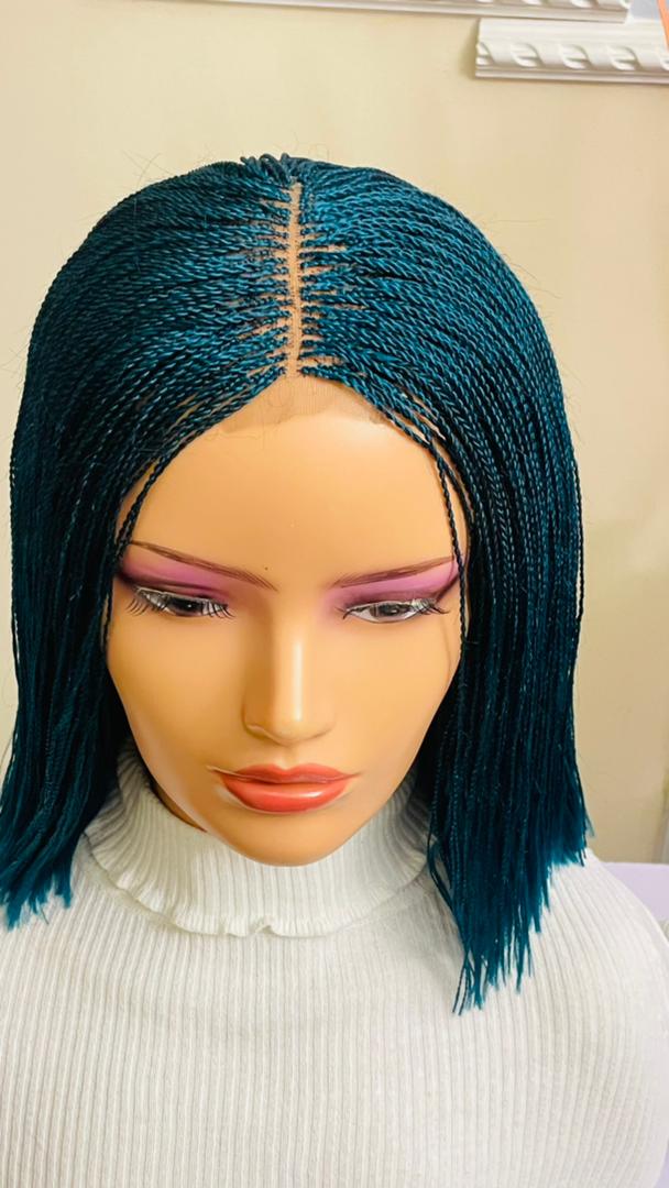 BLUNT CUT BRAIDED WIGS ON 2*4 LACE  CLOSURES