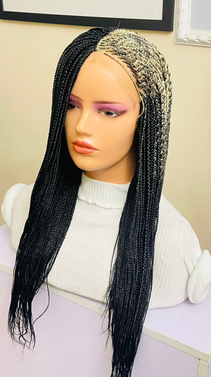 AFRICAN BRAIDED WIGS ON 4*4 CLOSURE