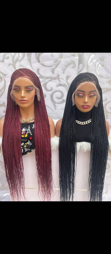 AFRICAN BRAIDED  CONROW WIGS  ON 13*6 LACE CLOSURE