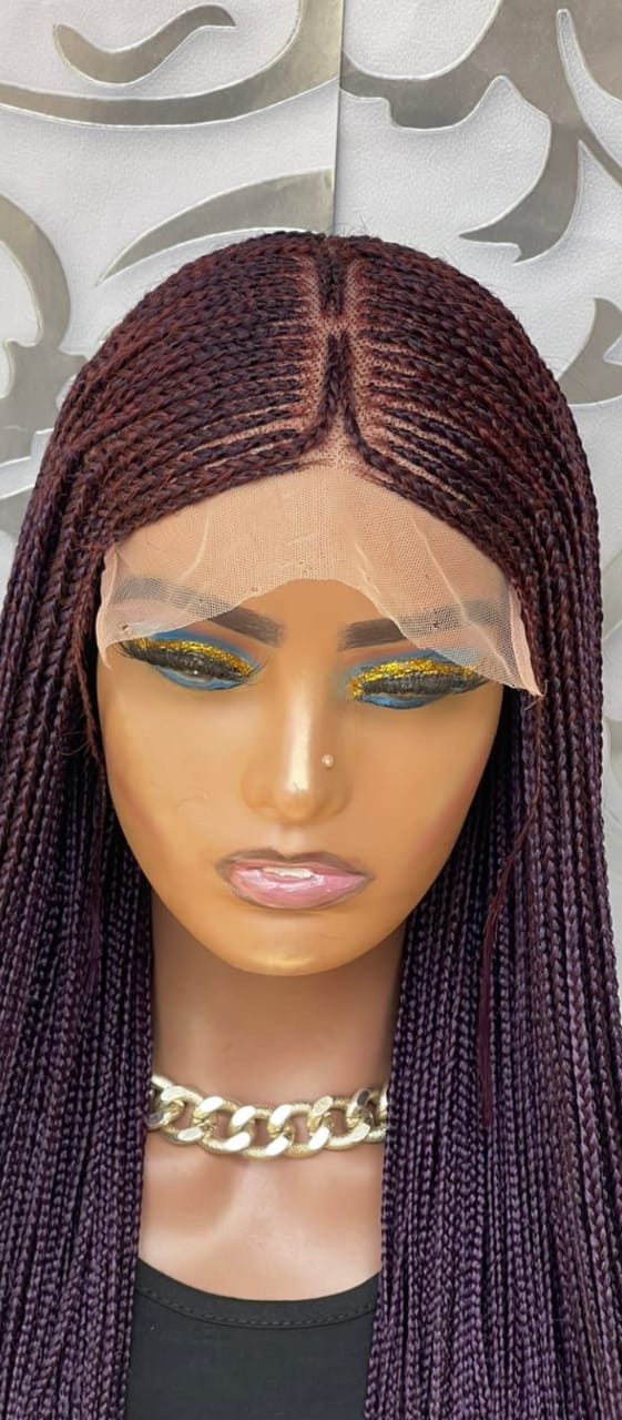 AFRICAN BRAIDED  CONROW WIGS  ON 8*8 LACE CLOSURE