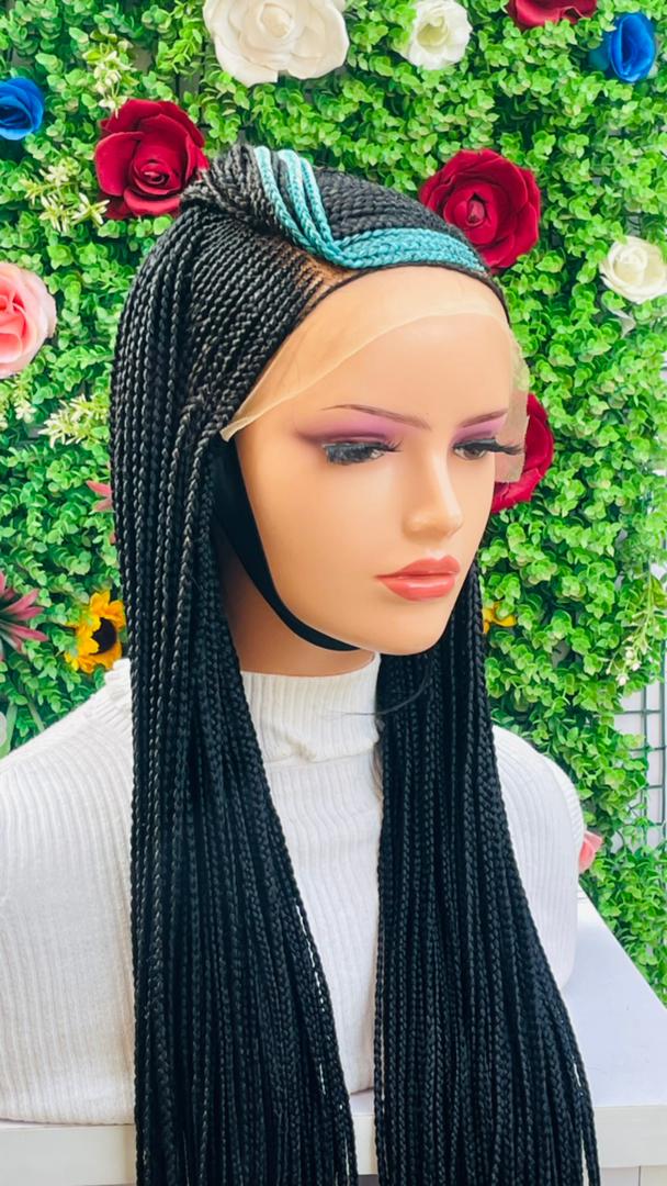AFRICAN BRAIDED  CONROW WIGS  ON 13*4 LACE CLOSURE