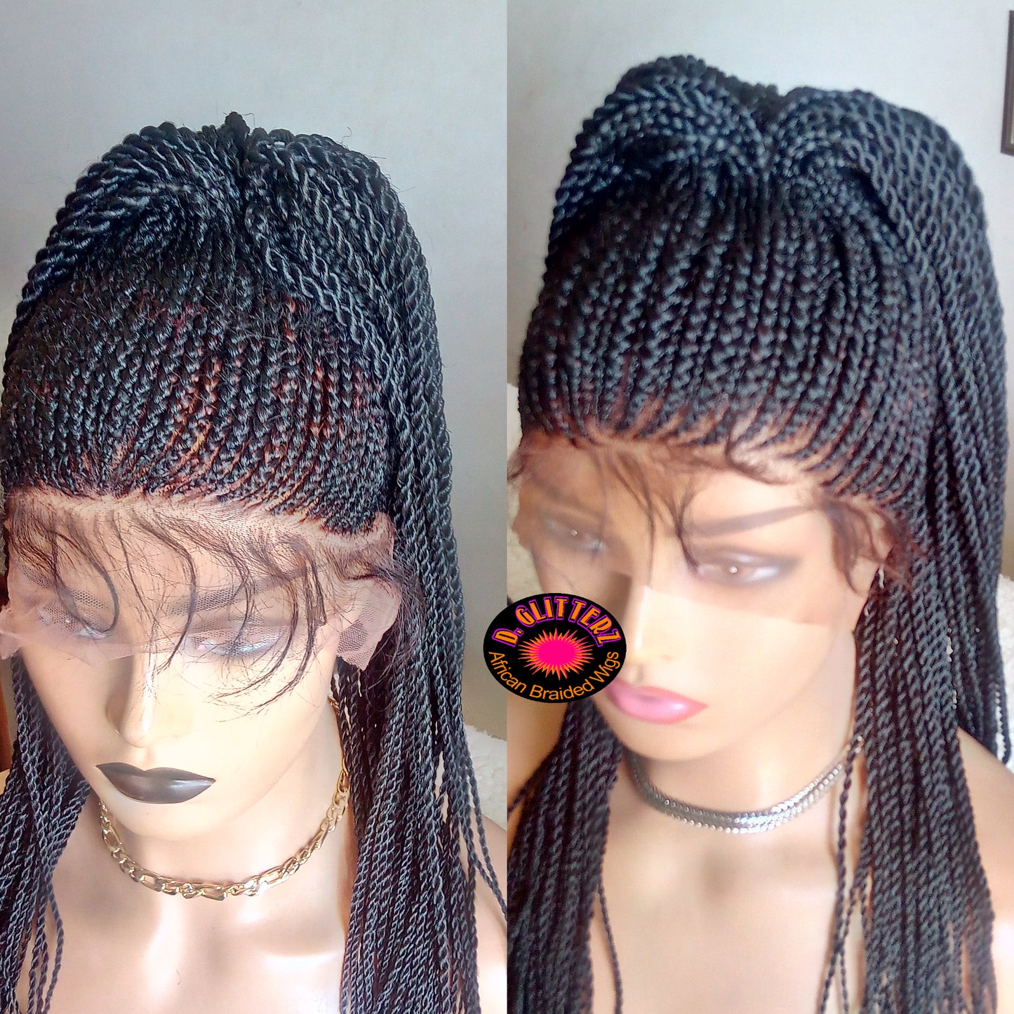 PONYTAIL AFRICAN BRAIDED WIGS ON 360 LACE CLOSURE 35" & 38"