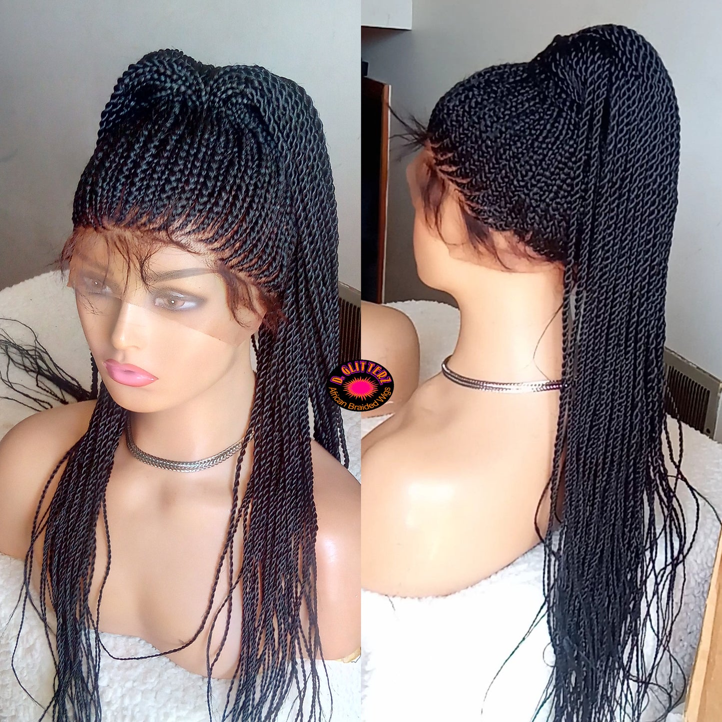 PONYTAIL AFRICAN BRAIDED WIGS ON 360 LACE CLOSURE 35" & 38"