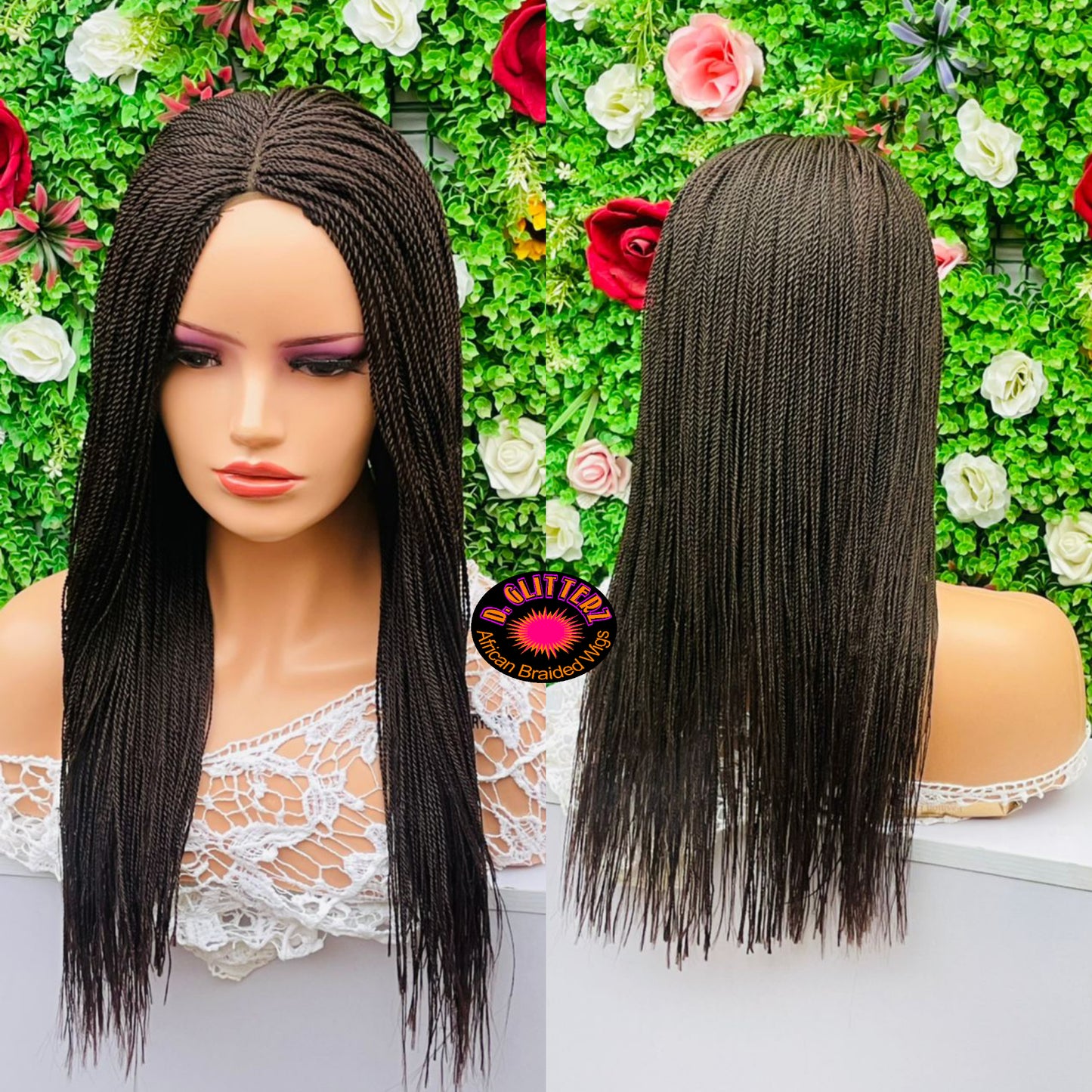 AFRICAN BRAIDED TINY  TWIST WIGS ON 2*4 CLOSURE