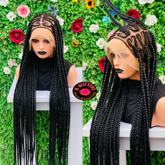 JUMBO LOVE KNOTLESS BRAIDED WIGS ON FULL LACE CLOSURE XL