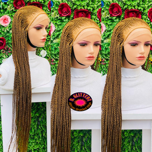 AFRICAN BRAIDED  CONROW WIGS ON 13*6 FRONTAL LACE CLOSURE