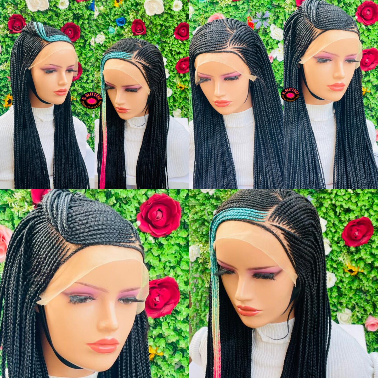 AFRICAN BRAIDED  CONROW WIGS  ON 13*4 LACE CLOSURE